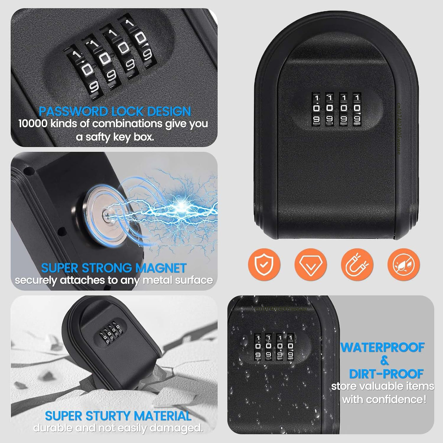 Magntic Key Lock Box with 4 Di - Sports Equipment Organizer Garage avis et prix