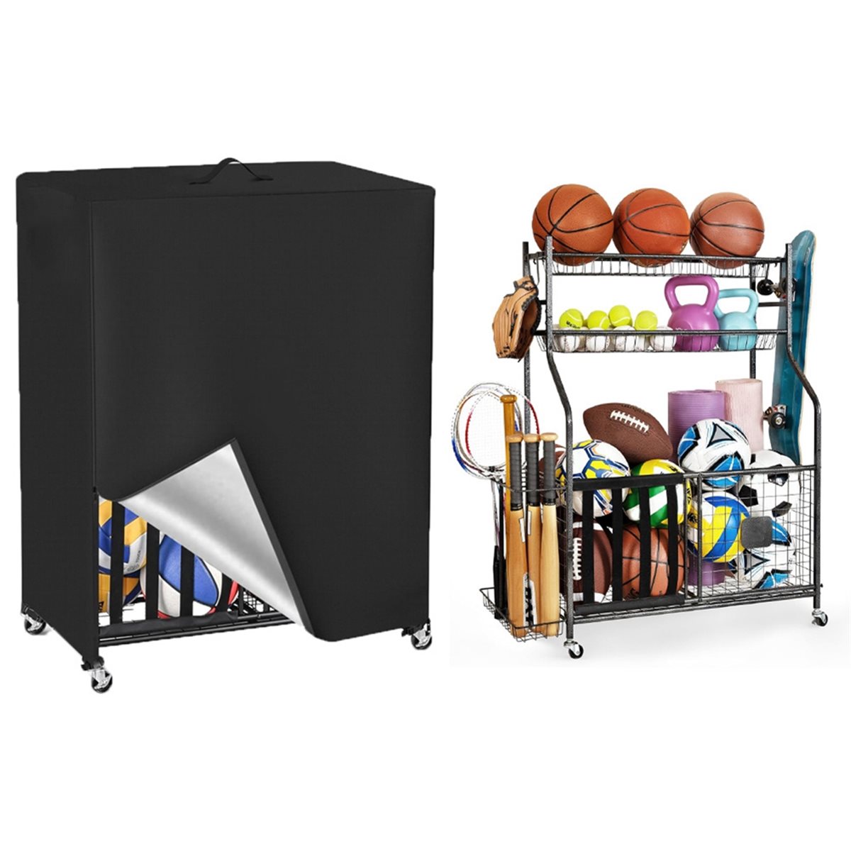 Basketball Rack Cover Garage S - Sports Equipment Organizer Garage avis et prix