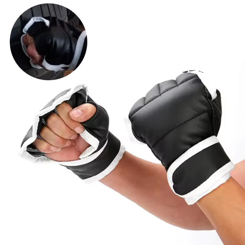 1 Pair of Black Half Finger Bo - Boxing Glove Set avis et prix