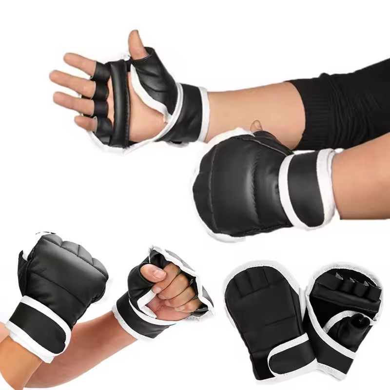 1 Pair of Black Half Finger Bo - Boxing Glove Set avis et prix
